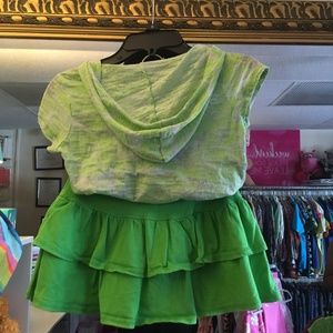 Green Peace hoodie outfit w/skirt